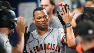Rafael Devers tries to reject pinch-runner in Giants' loss to Marlins: 'You know how competitive he is'
