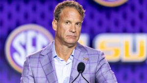 How Lane Kiffin used a 16-minute filibuster to dodge tough questions at first SEC Media Days with LSU