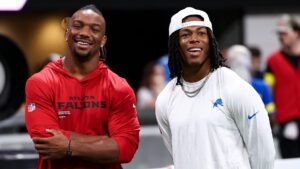 No contract, no practice: Star RBs Bijan Robinson and Jahmyr Gibbs stage hold-ins while awaiting extensions