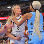 Sky’s DiJonai Carrington ejected after hard foul on Fever’s Sophie Cunningham