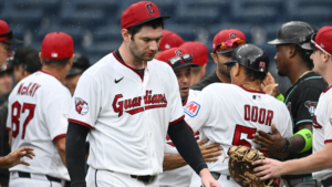 Benches clear in Guardians vs. Diamondbacks game after bunt attempt during perfect game bid