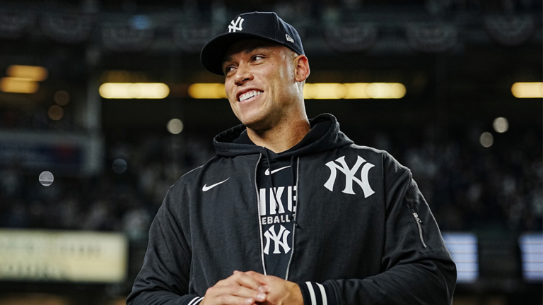 Aaron Judge left off of Yankees' ALDS roster vs. Rays: Three-time MVP still recovering from calf injury